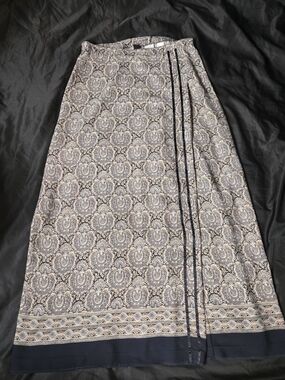 Vtg Emma James Boho Faux Wrap Skirt